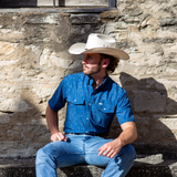 The Carson in Blue Short Sleeve Snap (FINAL SALE)