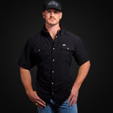 CORE - Men's Black Short Sleeve Pearl Snap Shirt
