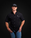 CORE - Men's Black Short Sleeve Pearl Snap Shirt