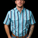 The Tristan in Blue - Short Sleeve Pearl Snap