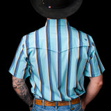 The Tristan in Blue - Short Sleeve Pearl Snap
