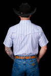 The Jack in Blue - Short Sleeve Pearl Snap Shirt (FINAL SALE)