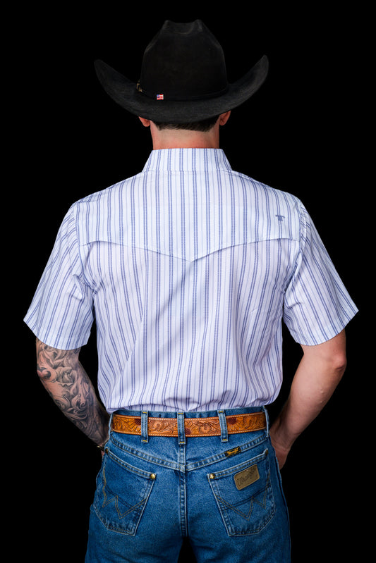 The Jack in Blue - Short Sleeve Pearl Snap Shirt (FINAL SALE)