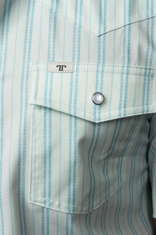 The Jack Short Sleeve Pearl Snap Shirt in Green (FINAL SALE)