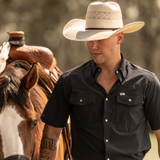 CORE - Men's Black Short Sleeve Pearl Snap Shirt