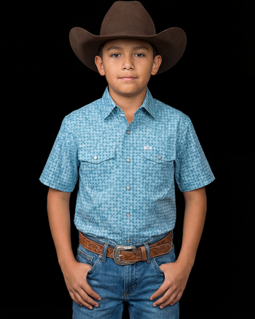 Kid's Clint Short Sleeve Pearl Snap