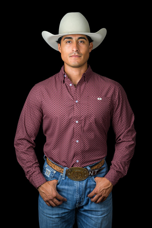 The Nicholas - Long Sleeve Button Up Printed Shirt (FINAL SALE)