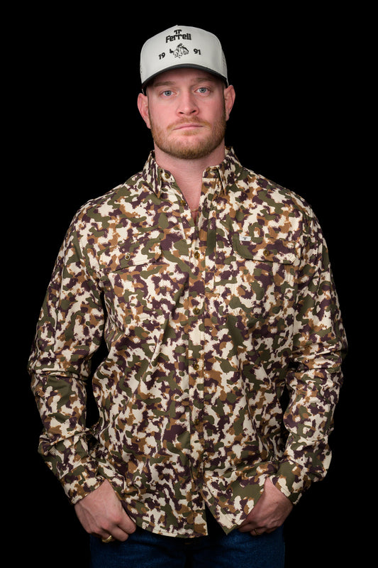 The Ferrell Camo Lite - Long Sleeve Double Button Shirt (FINAL SALE)