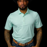 The Carson Pearl Snap Polo in Mint