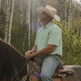 The Carson Pearl Snap Polo in Mint