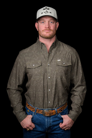 The Carson in Green - Long Sleeve Snap Shirt (FINAL SALE)