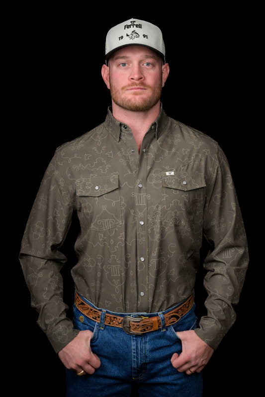 The Carson in Green - Long Sleeve Snap Shirt (FINAL SALE)