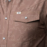 The Carson in Brown - Long Sleeve Snap Shirt (FINAL SALE)