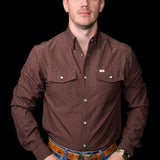 The Collin in Brown- Long Sleeve Snap Shirt (FINAL SALE)