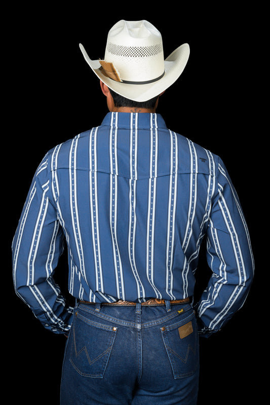 The Tucker in Blue - Long Sleeve Snap Shirt (FINAL SALE)