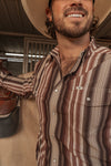 The Harrison in Brown - Long Sleeve Snap Shirt (FINAL SALE)