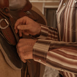 The Harrison in Brown - Long Sleeve Snap Shirt (FINAL SALE)