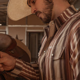 The Harrison in Brown - Long Sleeve Snap Shirt (FINAL SALE)