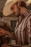 The Harrison in Brown - Long Sleeve Snap Shirt (FINAL SALE)