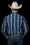 The Rhett Long Sleeve Pearl Snap in Blue