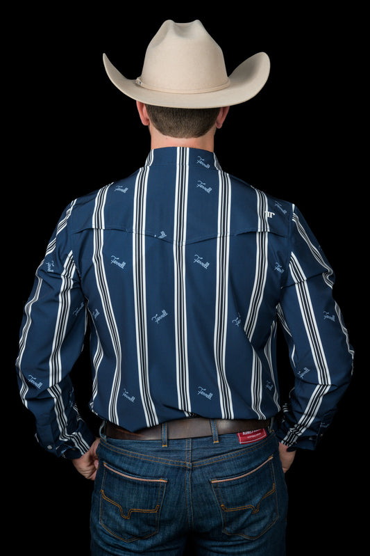 The Rhett Long Sleeve Pearl Snap in Blue