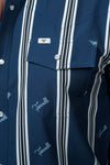 The Rhett Long Sleeve Pearl Snap in Blue