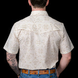 The Carson in Beige Short Sleeve Pearl Snap