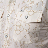 The Carson in Beige Short Sleeve Pearl Snap