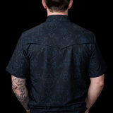 The Carson in Black Short Sleeve Pearl Snap