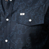 The Carson in Black Short Sleeve Pearl Snap