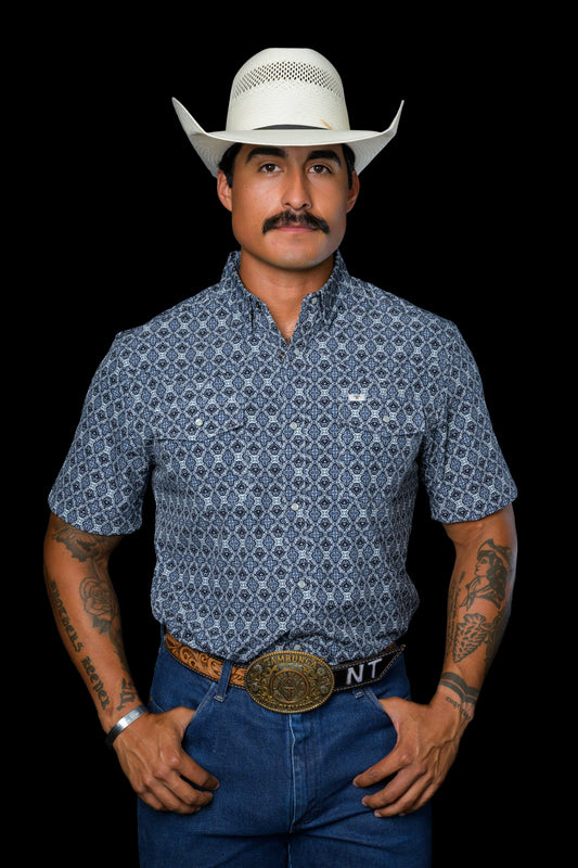 The Connor in Blue - Short Sleeve Snap (FINAL SALE)