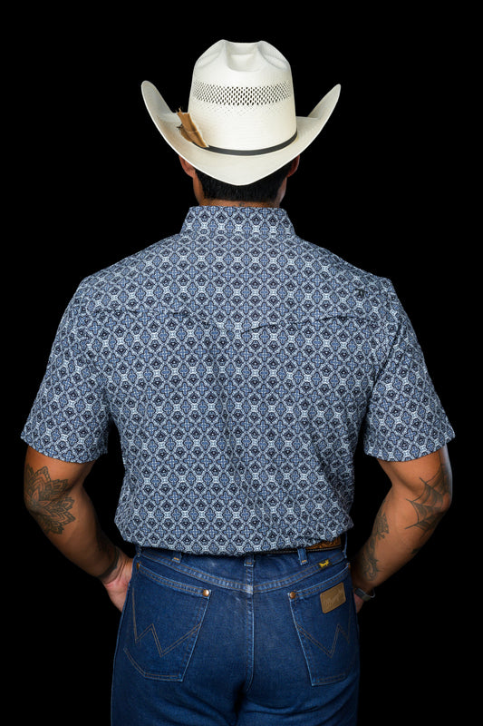 The Connor in Blue - Short Sleeve Snap (FINAL SALE)