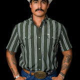The Tucker in Green - Short Sleeve Pearl Snap