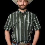 The Tucker in Green - Short Sleeve Pearl Snap