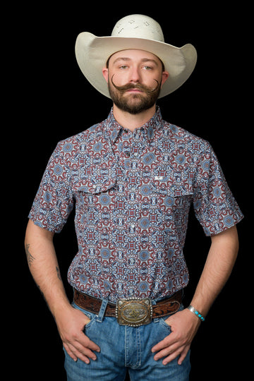 The Bennett in Brown- Short Sleeve Snap (FINAL SALE)