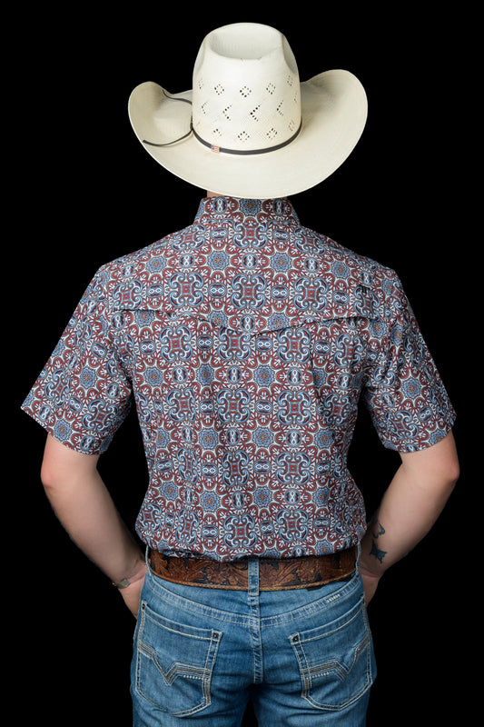 The Bennett in Brown- Short Sleeve Snap (FINAL SALE)