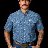 The Bennett in Blue - Short Sleeve Snap (FINAL SALE)