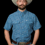 The Bennett in Light Blue - Short Sleeve Snap (FINAL SALE)