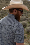 The Colton in Blue - Short Sleeve Pearl Snap (FINAL SALE)