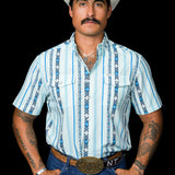 The Post in Blue - Short Sleeve Pearl Snap (FINAL SALE)