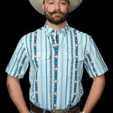 The Post in Blue - Short Sleeve Pearl Snap (FINAL SALE)