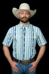The Post in Blue - Short Sleeve Pearl Snap (FINAL SALE)