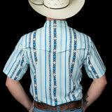 The Post in Blue - Short Sleeve Pearl Snap (FINAL SALE)