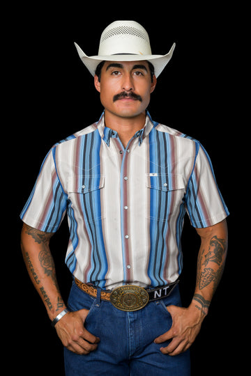The Harrison in Cream- Short Sleeve Pearl Snap (FINAL SALE)