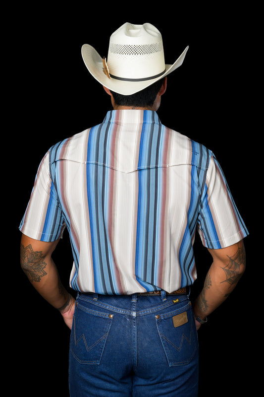 The Harrison in Cream- Short Sleeve Pearl Snap (FINAL SALE)