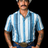 The Harrison in Blue - Short Sleeve Pearl Snap (FINAL SALE)