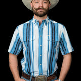 The Harrison in Blue - Short Sleeve Pearl Snap (FINAL SALE)