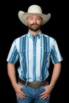 The Harrison in Blue - Short Sleeve Pearl Snap (FINAL SALE)