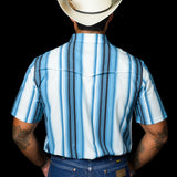 The Harrison in Blue - Short Sleeve Pearl Snap (FINAL SALE)