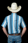 The Harrison in Blue - Short Sleeve Pearl Snap (FINAL SALE)